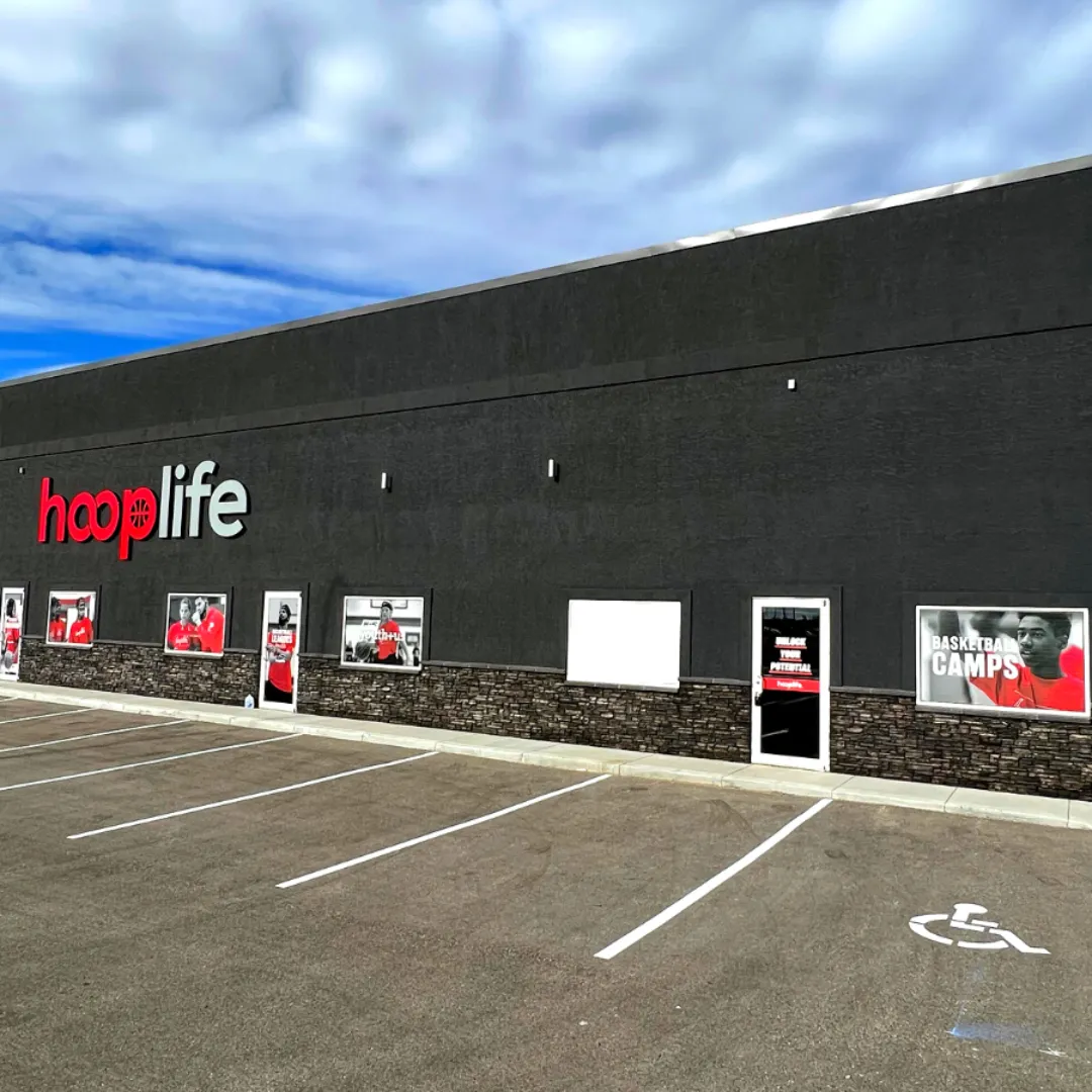 Image of HoopLife's Exterior with a Large Poster
