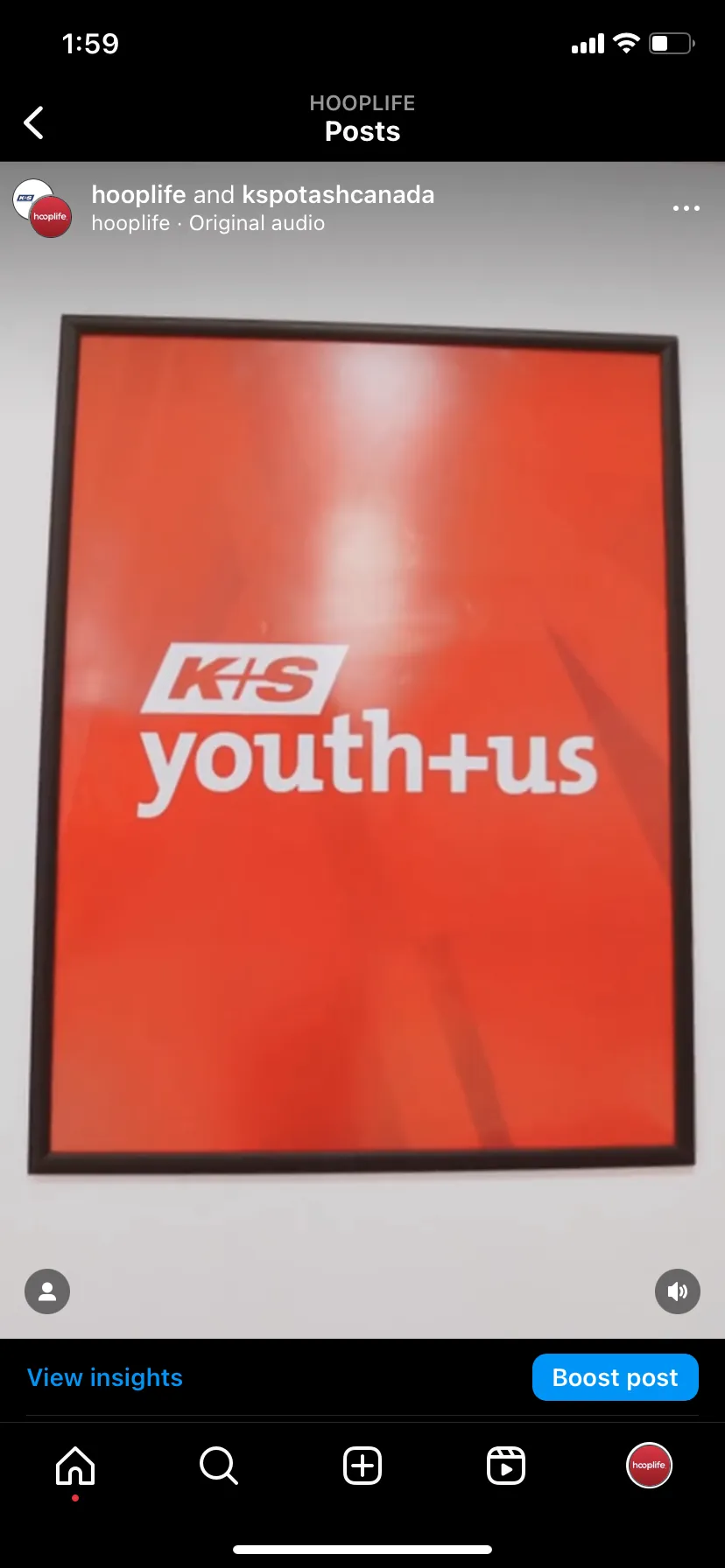 Screenshot displaying K+S Youth+Us Social Media Campaign