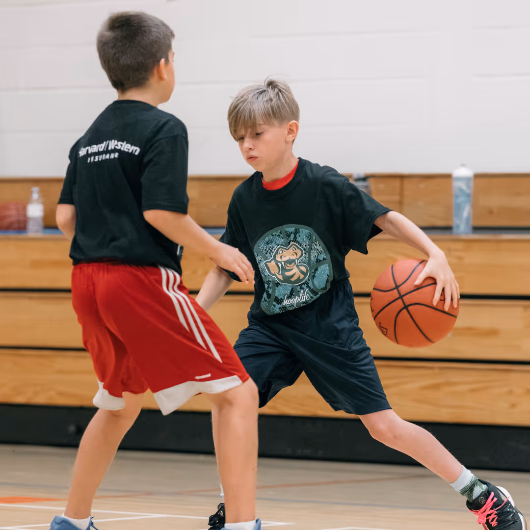 Kids playing basketball