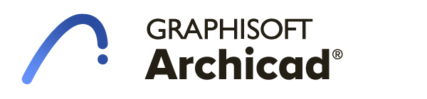 Archicad logo with blue curved line and Graphisoft brand name