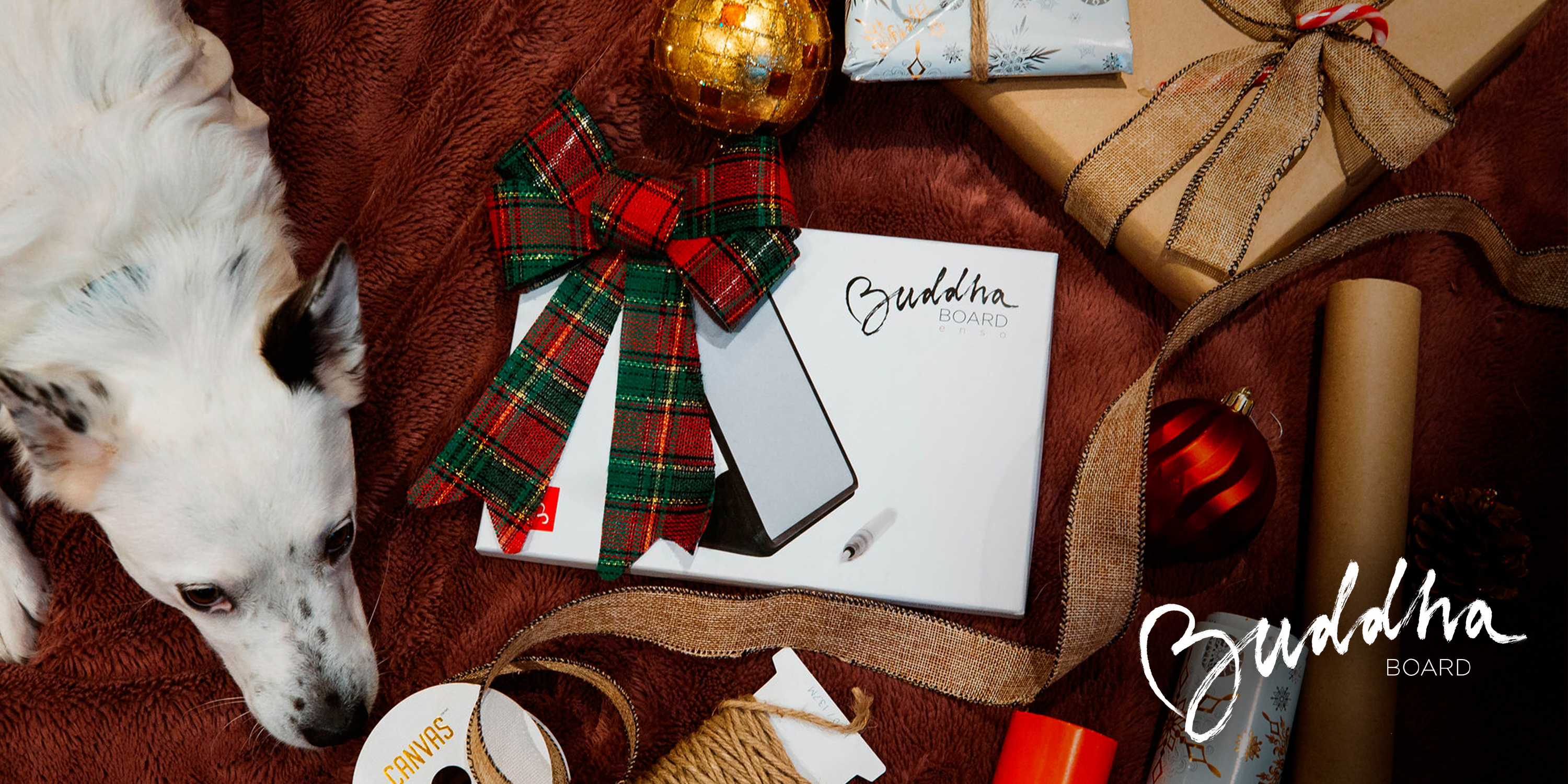 Christmas Theme Buddha Board Image with decorations