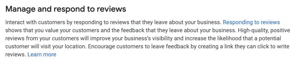 Google's guidance on how GMB reviews impact SEO