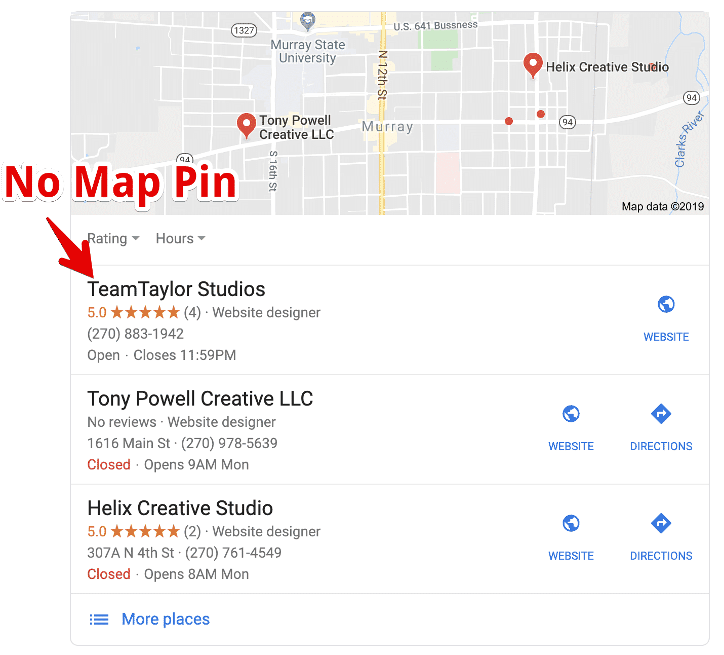 Google Maps No Map Pin