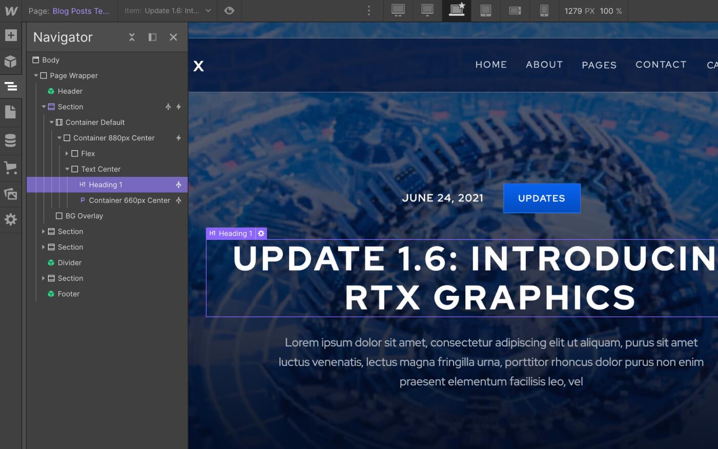 CMS Page - Videogame X Webflow Template