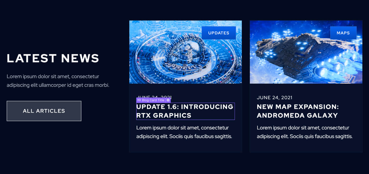 Dynamic Content CMS - Videogame X Webflow Template