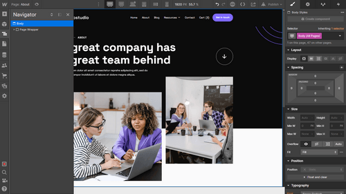 Typography - Webstudio X Webflow Template