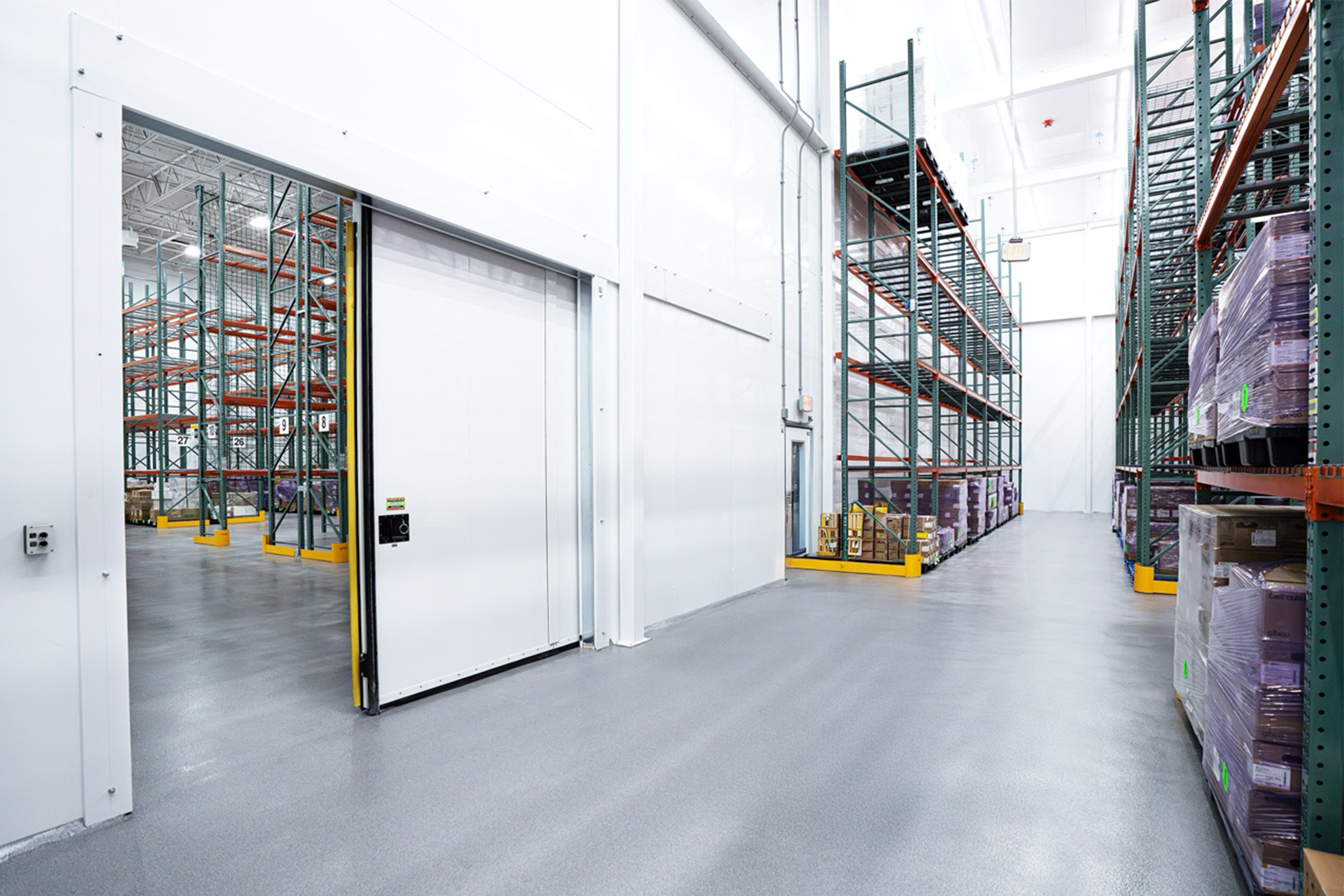 clean, bright, multi-room cold storage facility