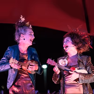 Laurette & Arlette, artistes de variétés, musique, duo multidisciplinaire, duo clownesque, humour, performance, cirque