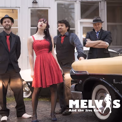 Melvis and the Jive Cats, groupe de musique de style rock' n' roll, rockabilly, boogie woogie ou swing pour une musique rythmée et dansante