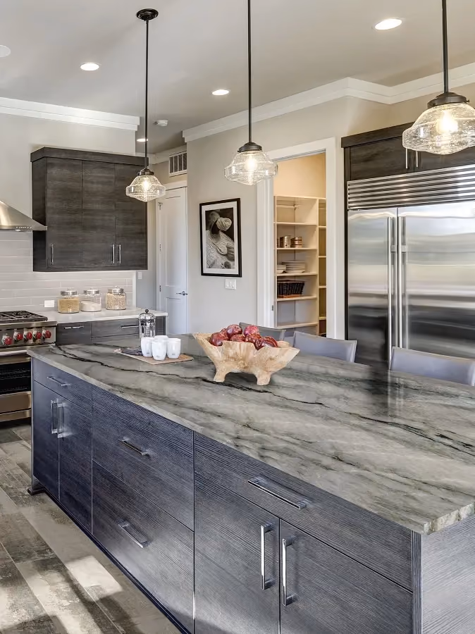 Modern Kitchen With Mercury Quartzite Countertop