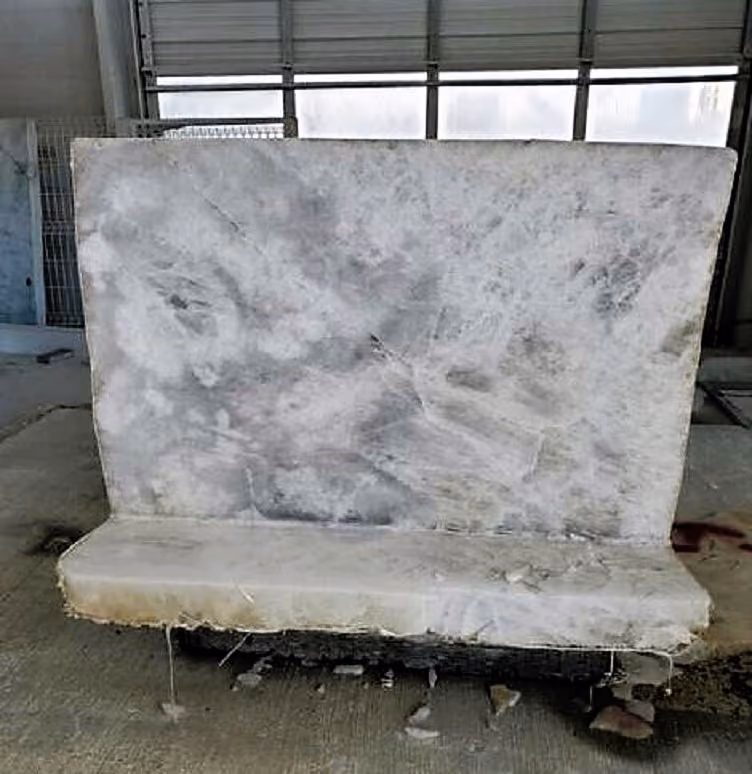 block of iceberg quartzite - Marble and Granite Tech, Inc. Custom Porcelain Fireplace Project
