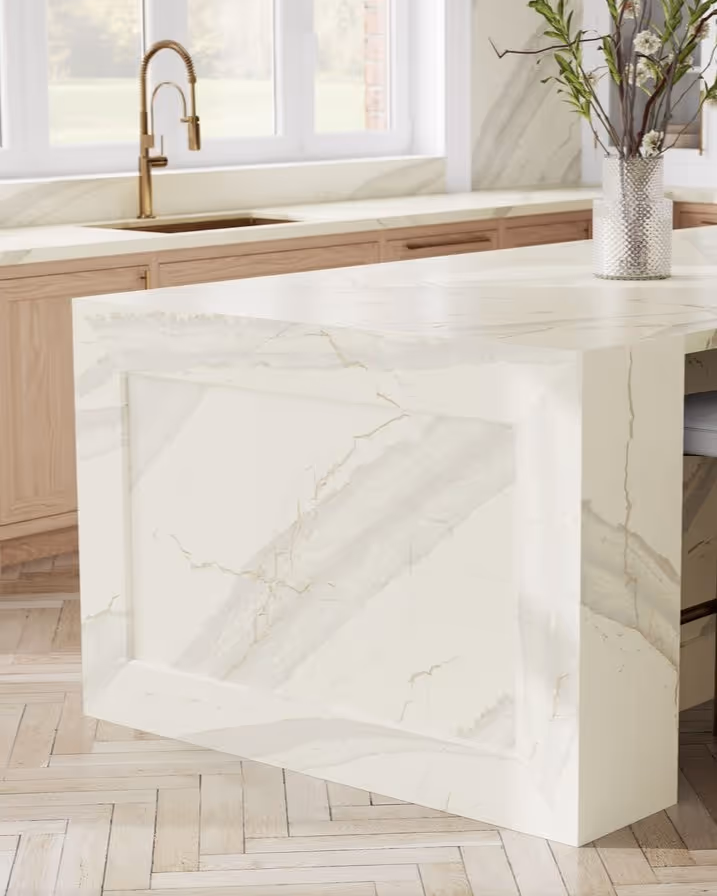 Inverness Swansea Quartz - whites with subtle taupe and cream.