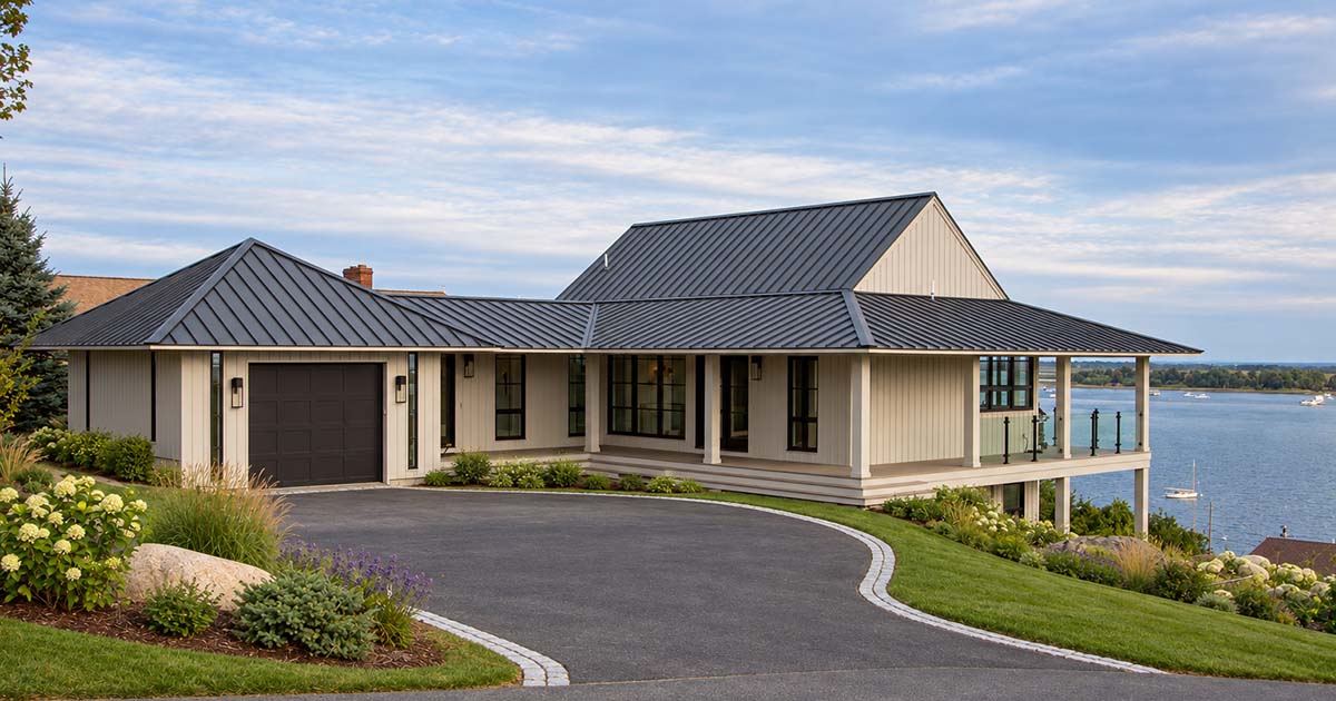 modern cottage overlooking the bay