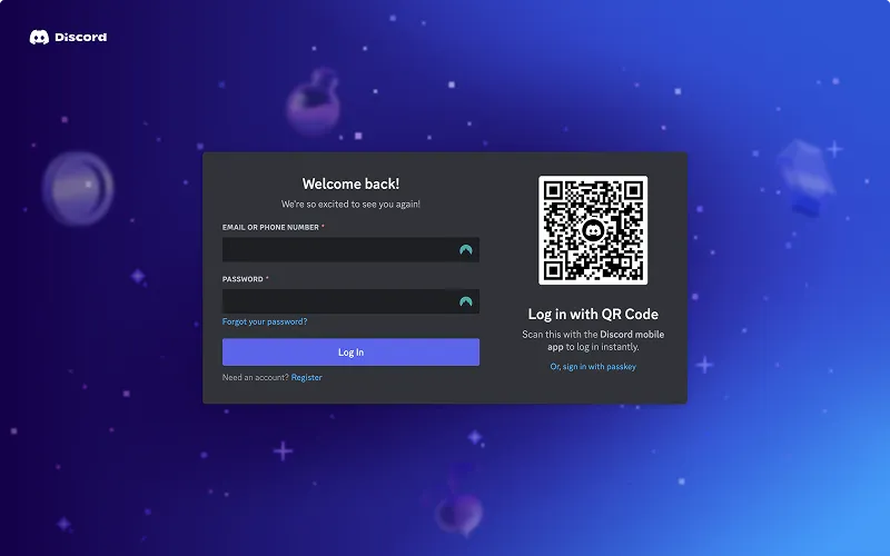Mondo Discord QR Code screenshot to login to discord