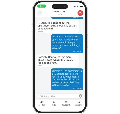 Nagish phone call captioning app interface