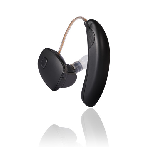 Sound World Solutions CS50+ Bluetooth hearing aid with behind-the-ear design for wireless phone calls and audio streaming