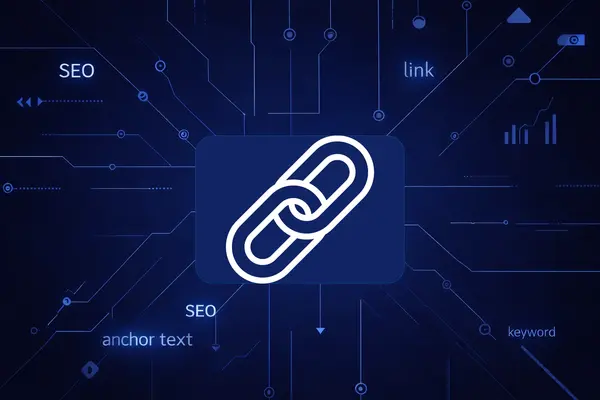 White silhouette of a modern house on a deep navy blue background with light blue SEO network lines, data connections, and upward arrows, symbolizing real estate digital marketing