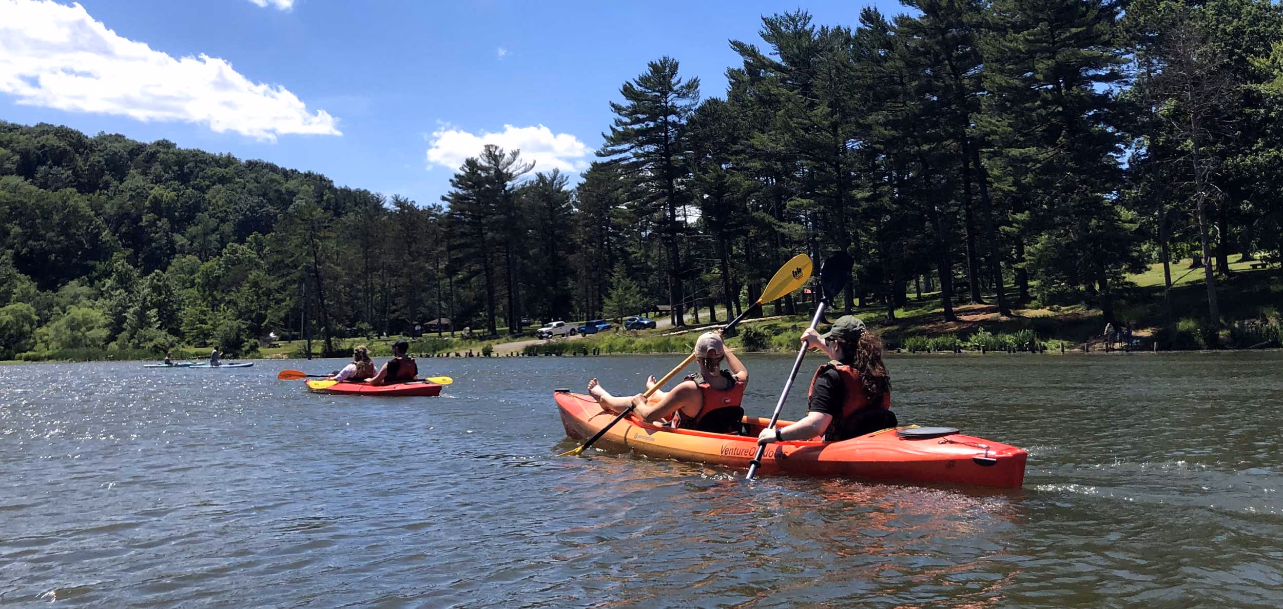 Team kayaking