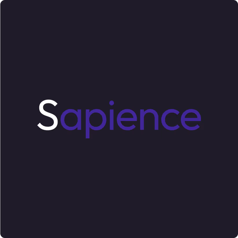 A graphic featuring Sapience Partners' logo type design.