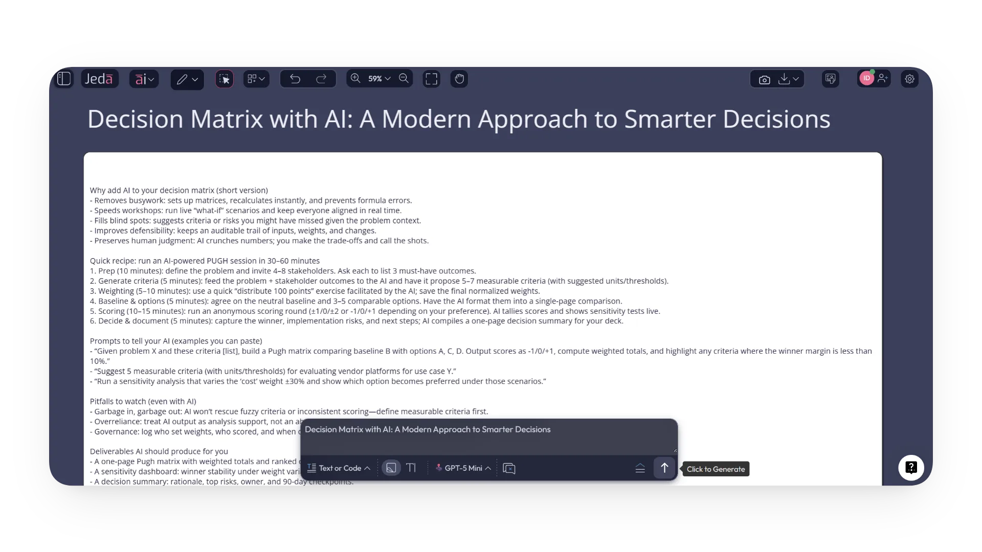 Decision Matrix with AI