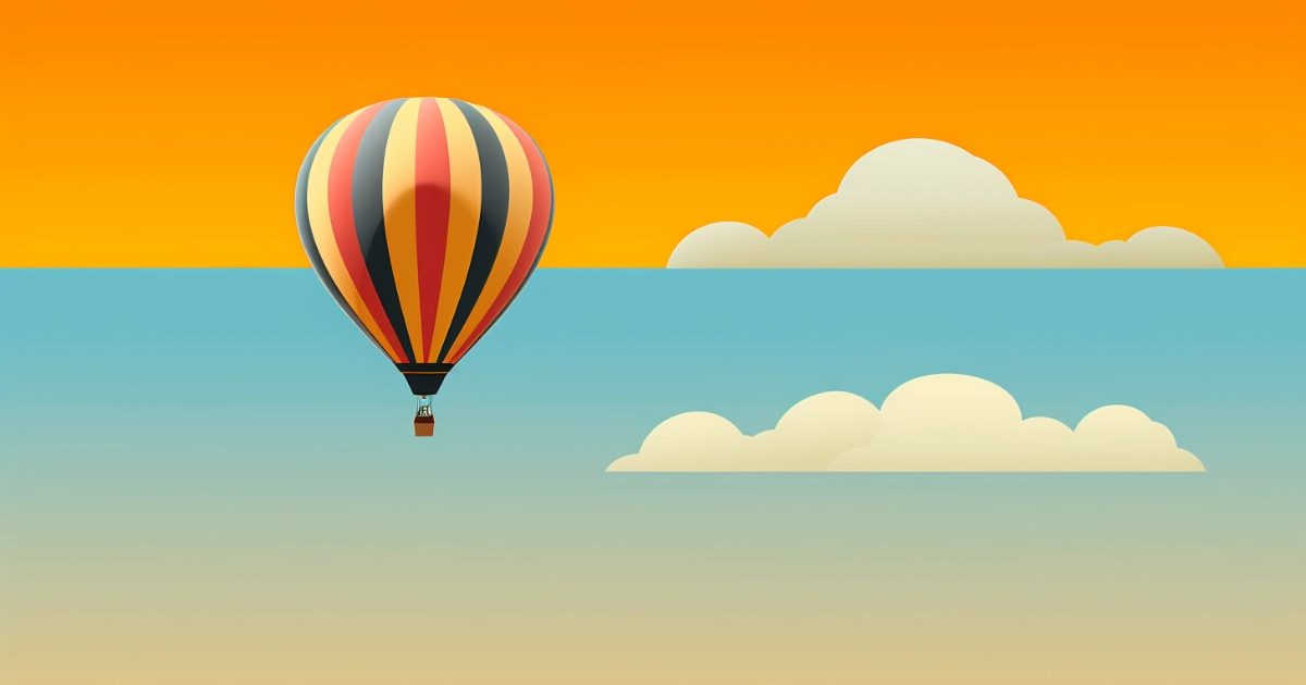 A hot air balloon reaching the stratosphere