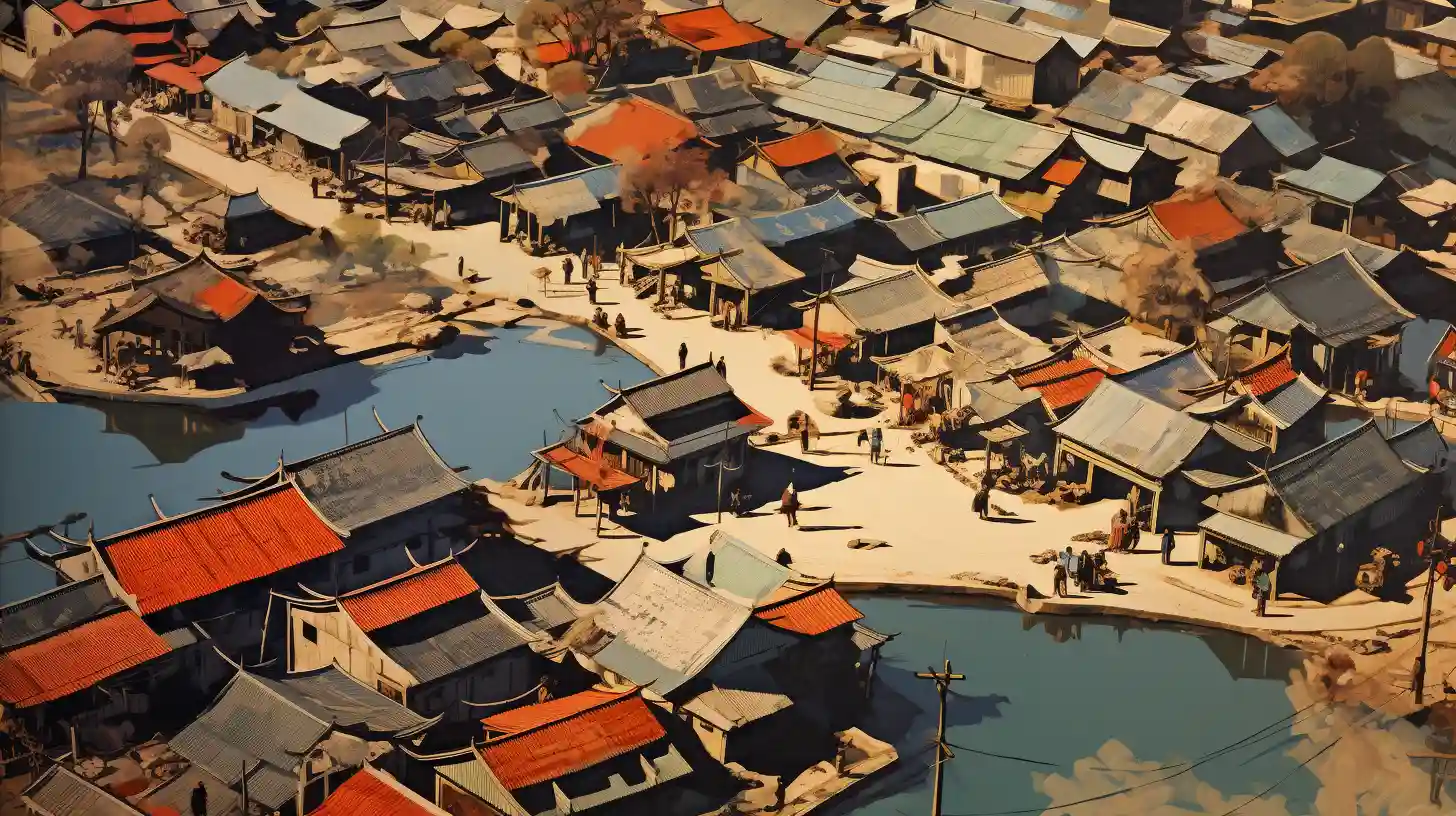 A spy photo of a town in China