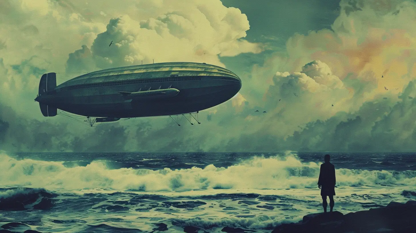 the Graf Zeppelin over the Pacific Ocean