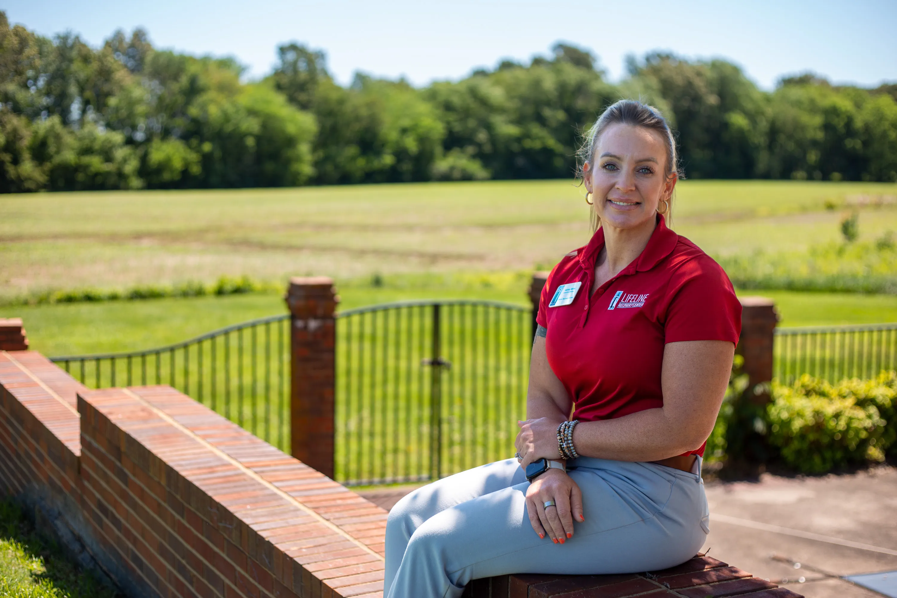 Ashley Miller, Executive Director of Lifeline Recovery Center in Paducah, Kentucky, on the property where they are building their newest recovery campus.
