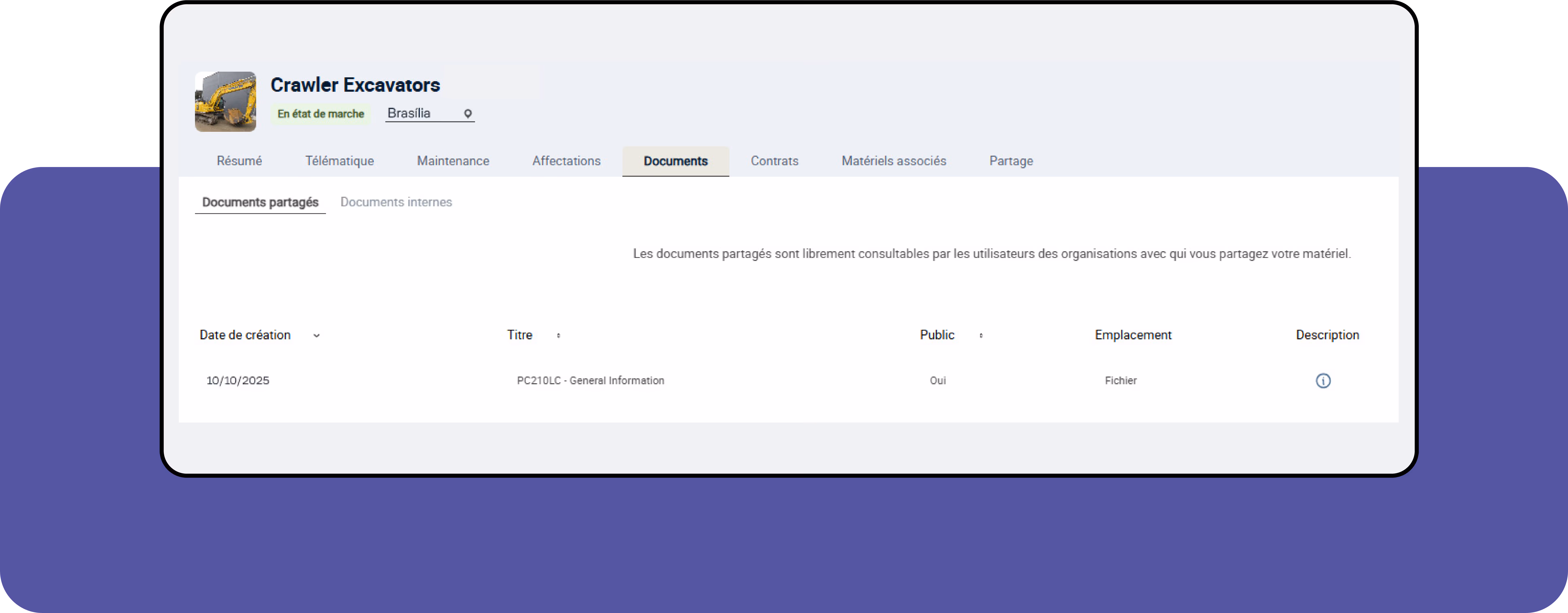 Screenshot of a fleet management online platform