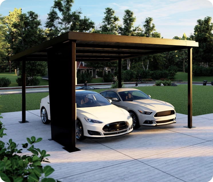 chairs installed under a solar gazebo