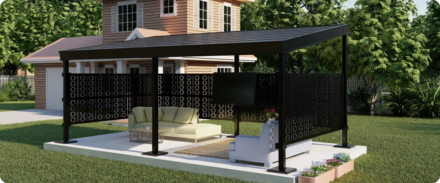 ARKA PowerGazebo Installed in a garden 