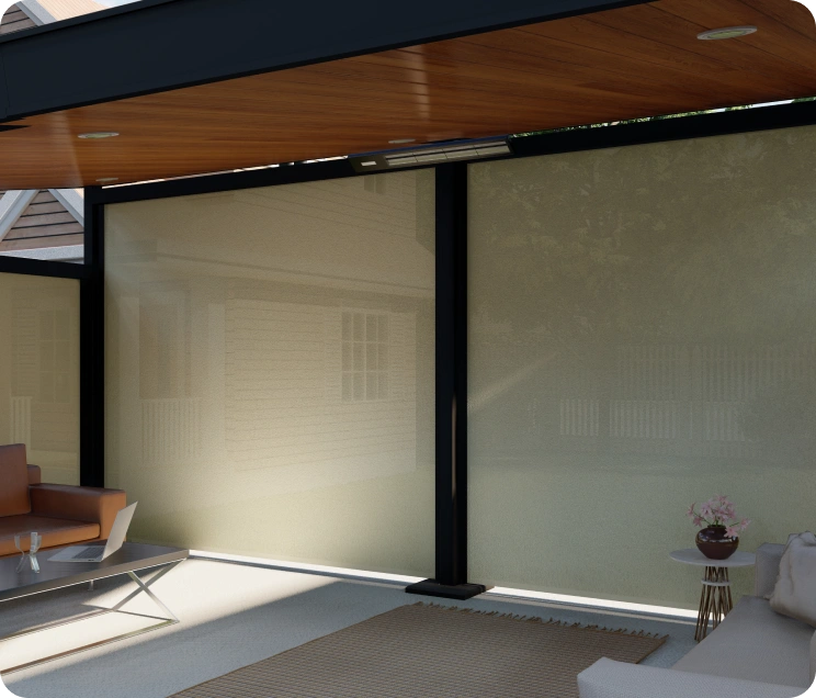 Sofa installed underneath PowerGazebo 