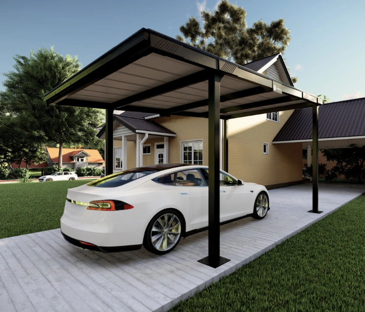 chairs installed under a solar gazebo