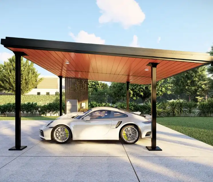 chairs installed under a solar gazebo