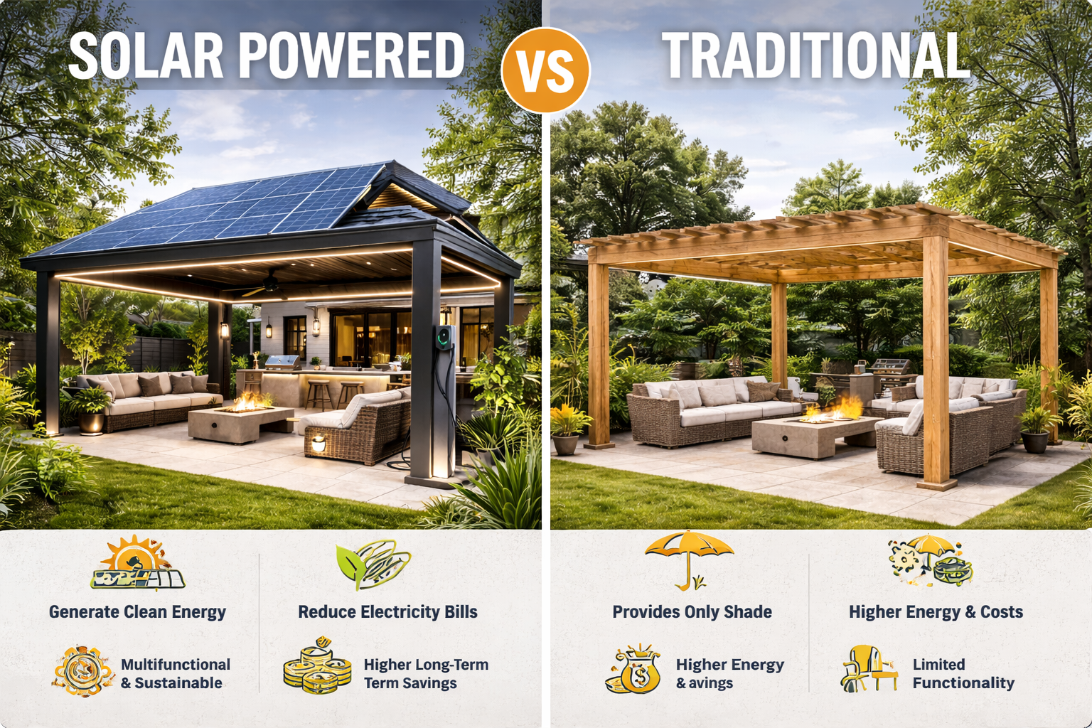 solar powered outdoor living