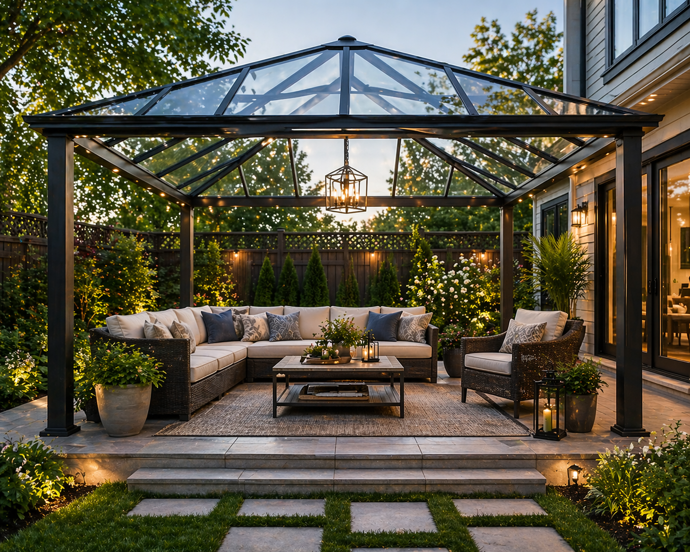 hardtop gazebo roof ideas with durable metal structure