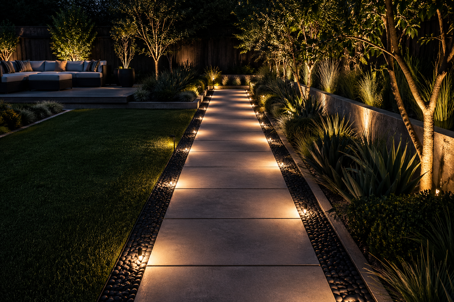 small rectangle backyard landscaping