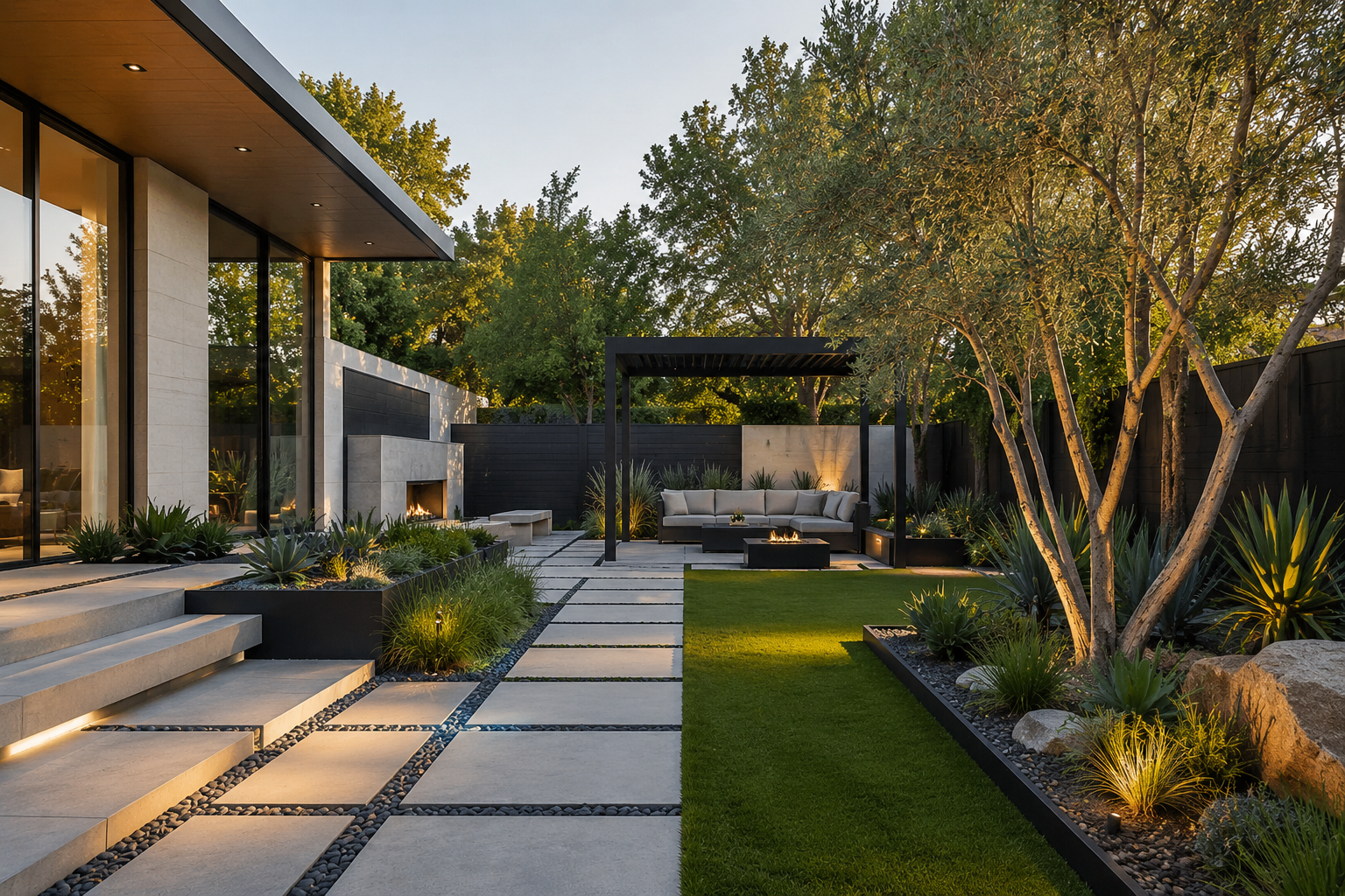 modern backyard landscaping