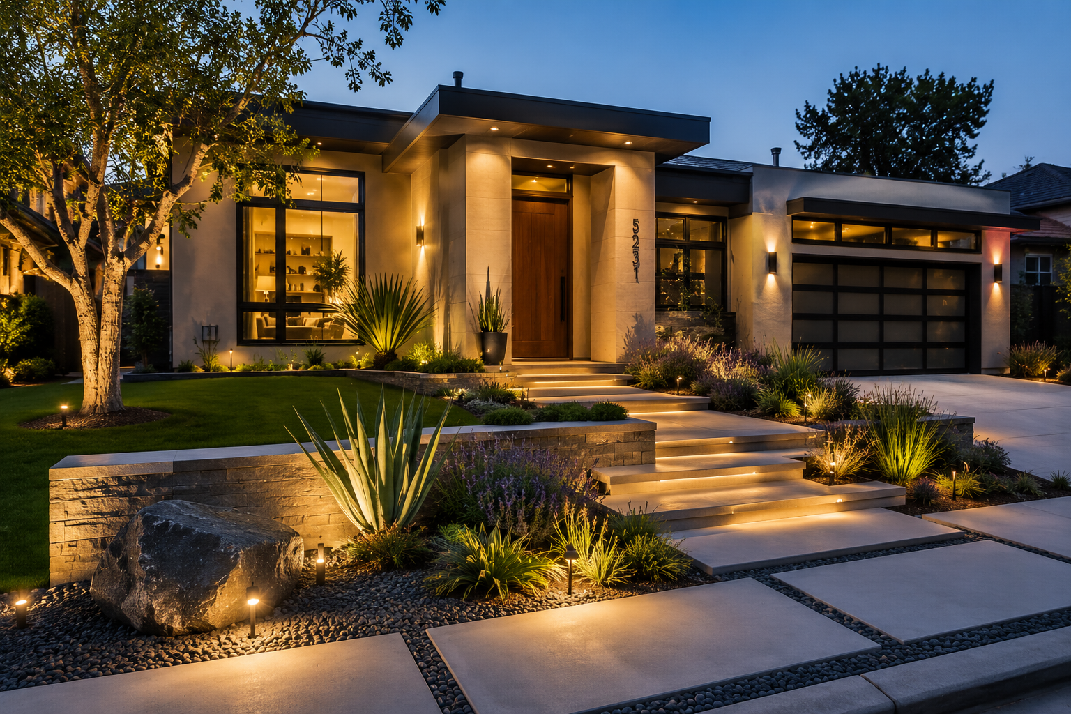 modern backyard landscaping