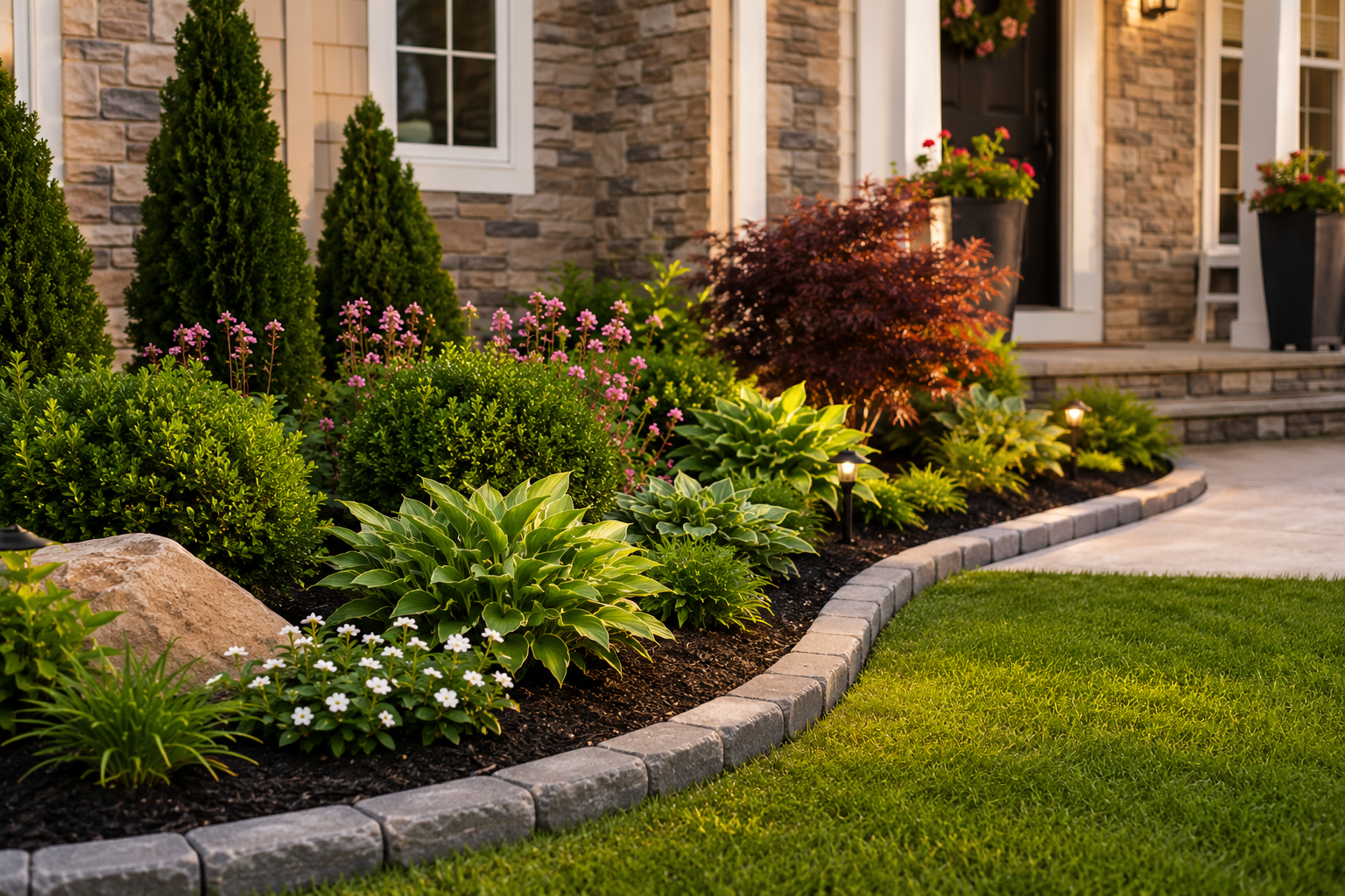 front yard landscape borders