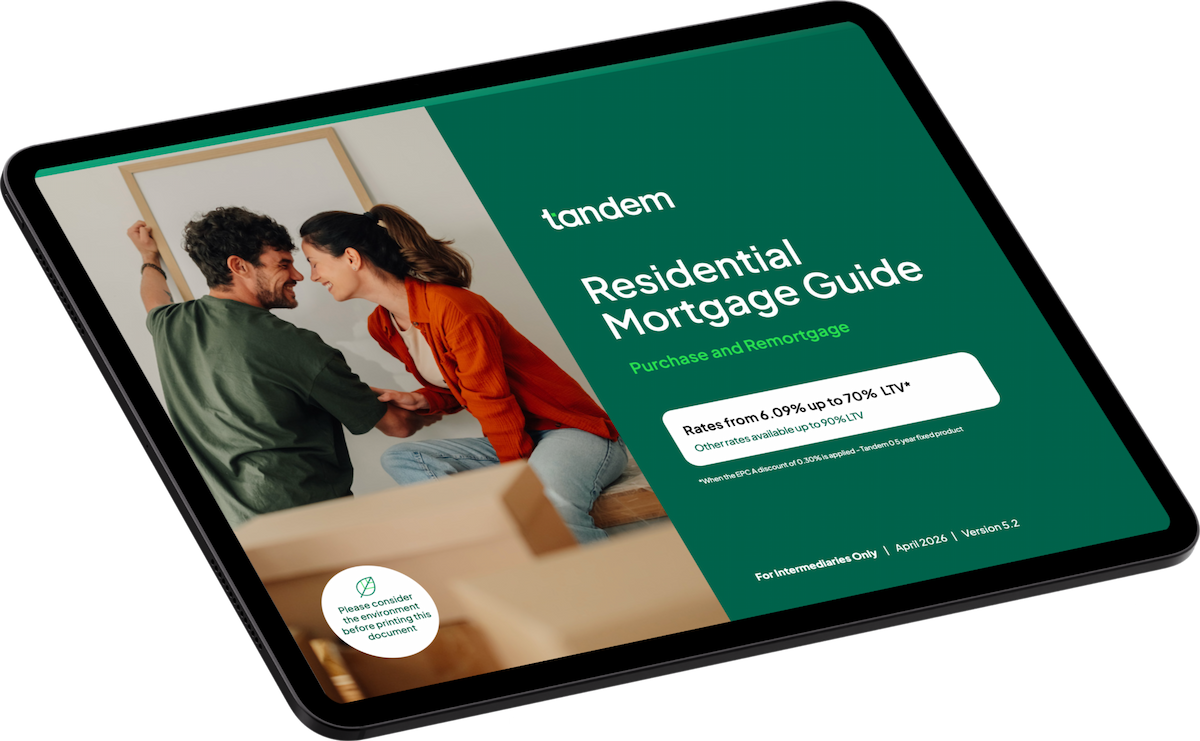 Residential mortgage guide from tandem on the ipad screen