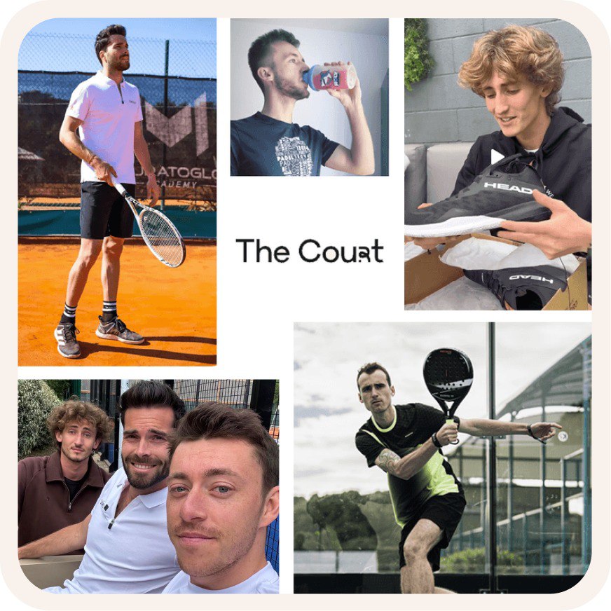 Photos of people in active wear grouped in a collage.