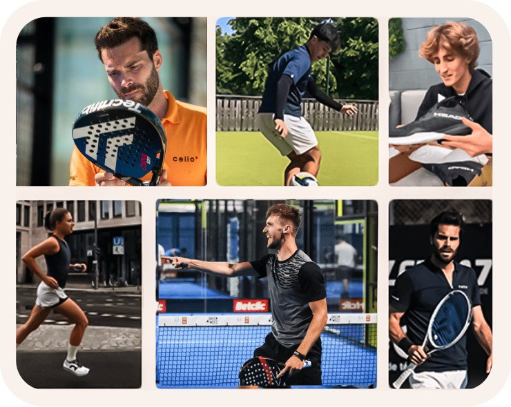 Photos of people being active grouped in a collage.