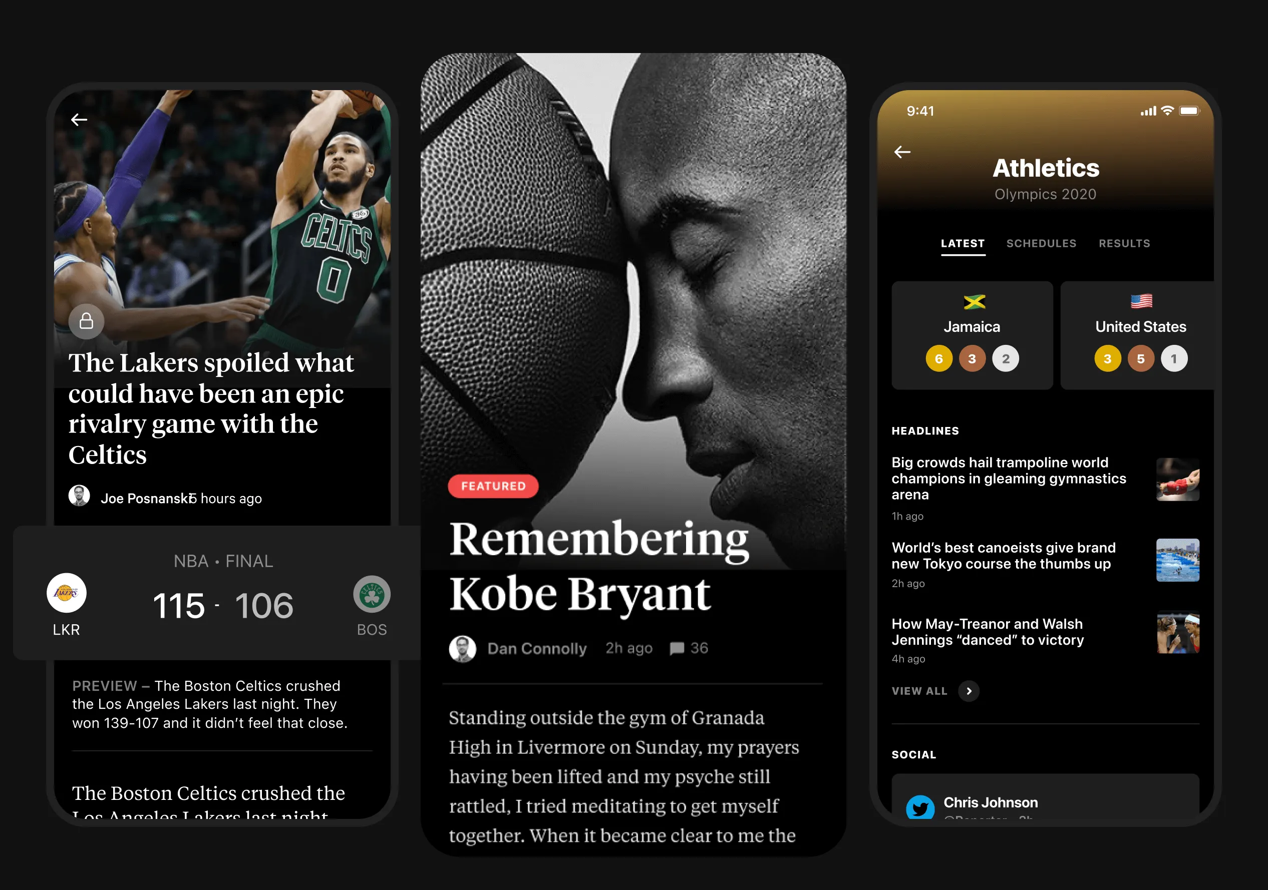 Image of three mobile screens showing portions of the site on each.