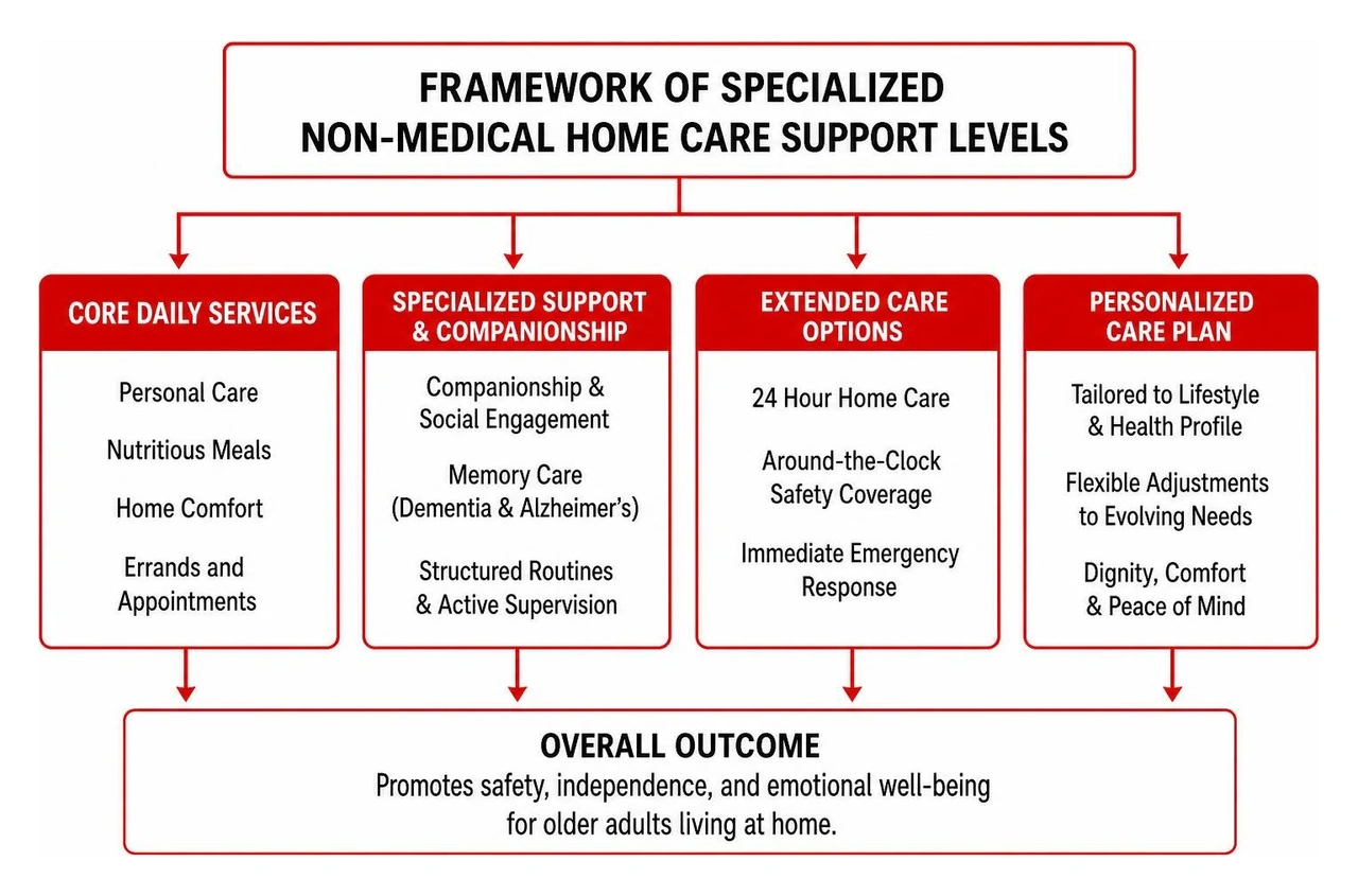 Framework of specialized non-medical home care support levels
