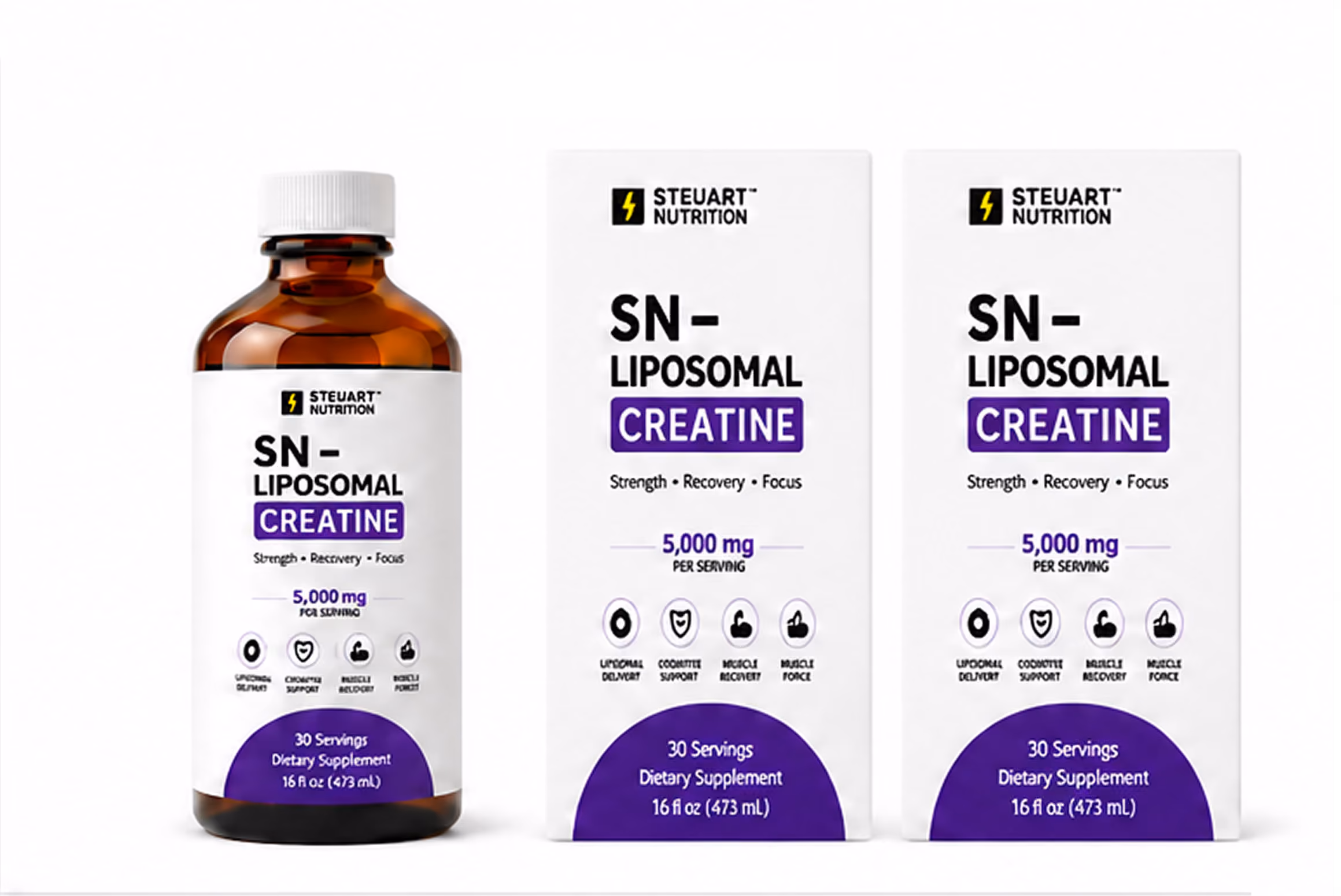 Steuart Nutrition SN-Liposomal Creatine bottle and boxes.