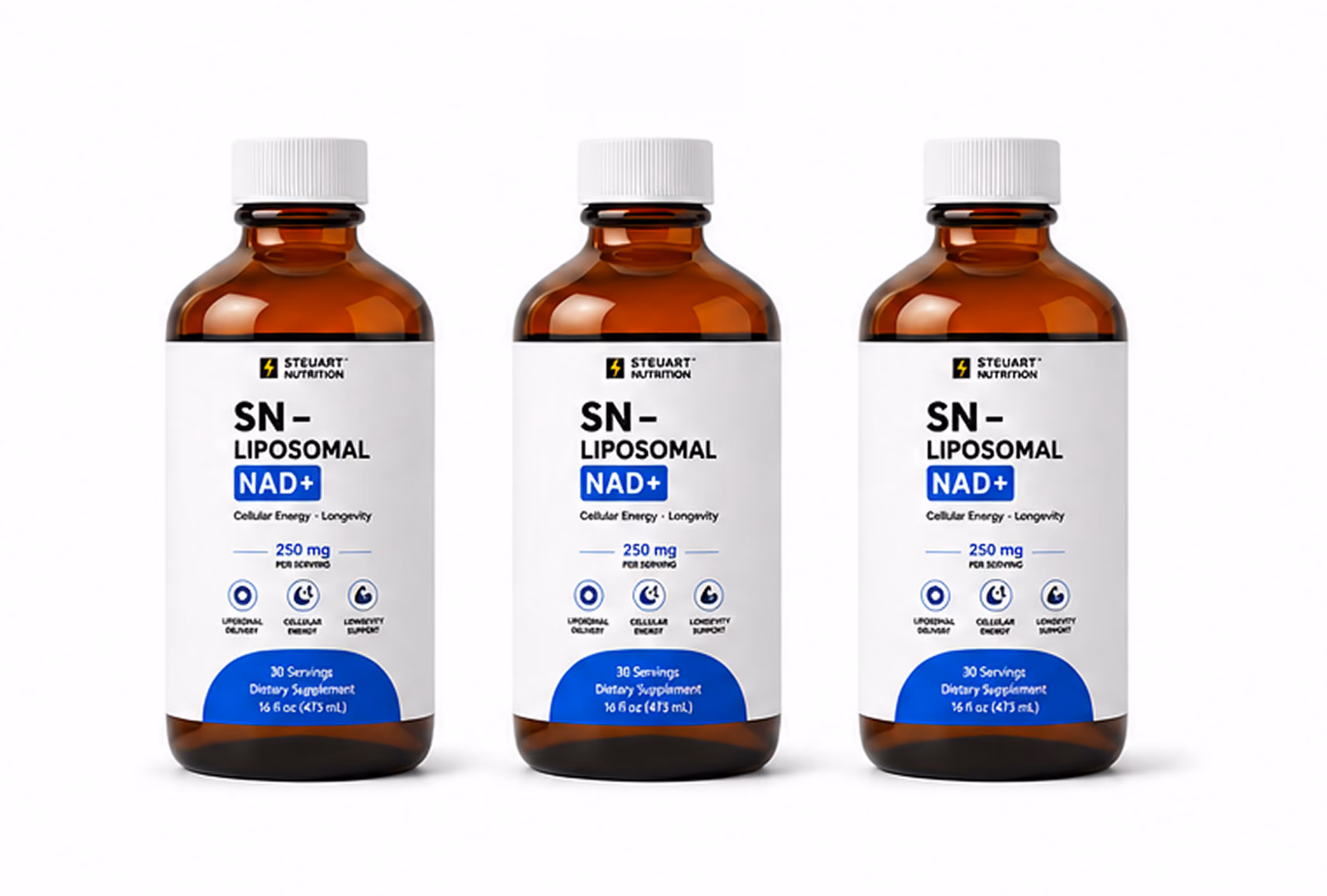 Stellart Nutrition SN-Liposomal NAD+ bottles