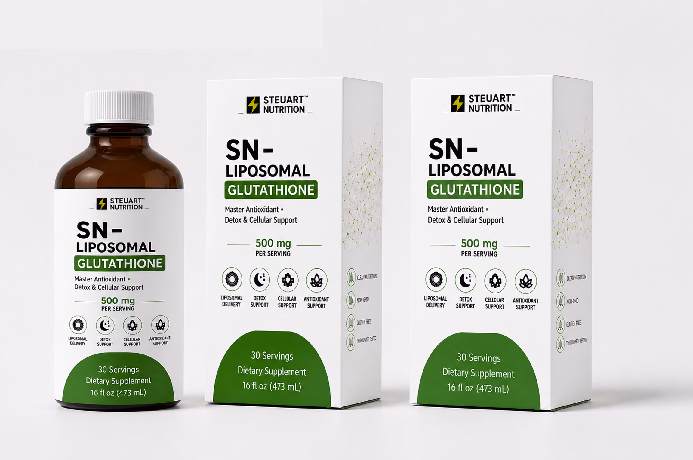 Liposomal bergamot supplement bottle and packaging.