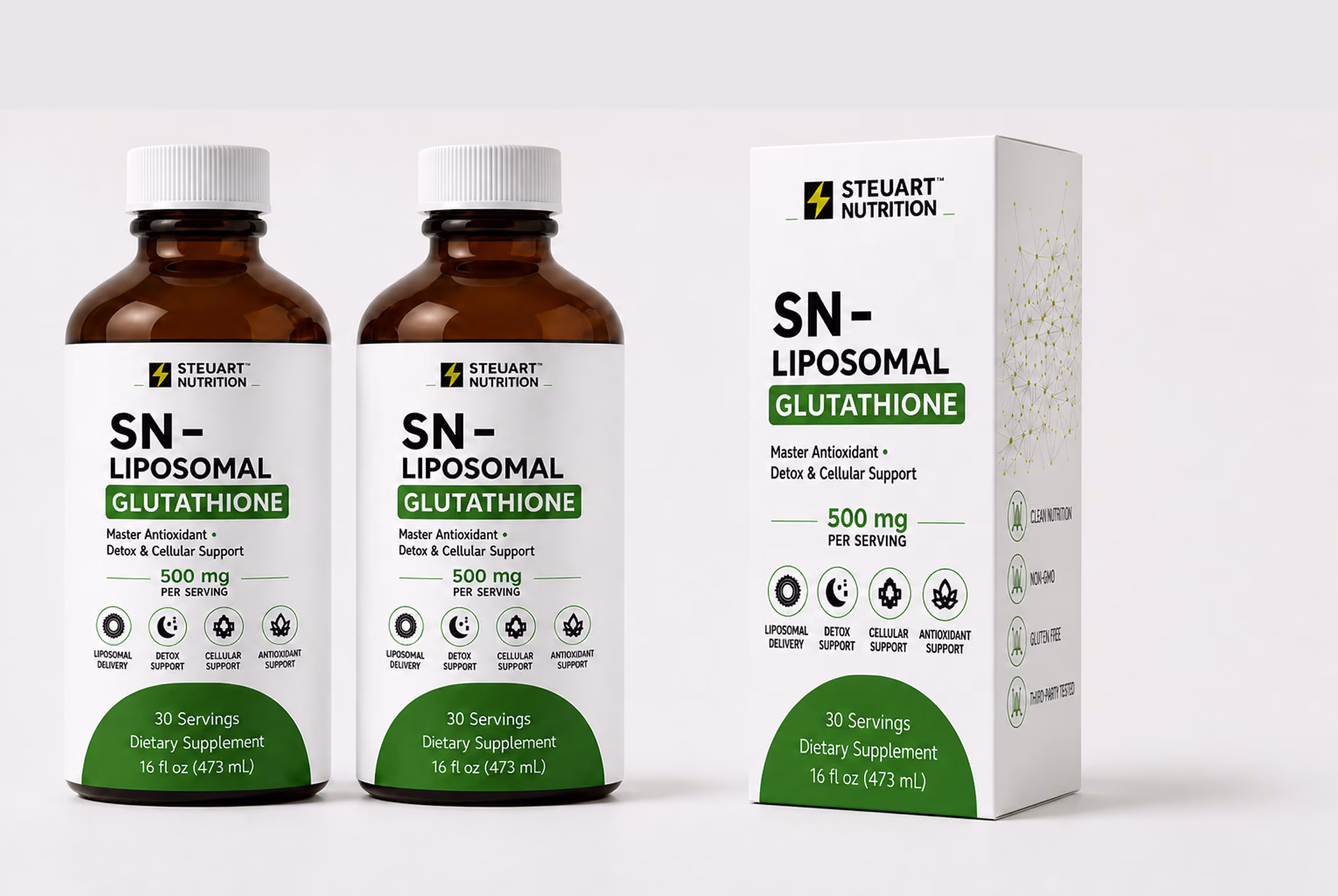 Stellart Nutrition SN-Liposomal Bergamot bottles and box.