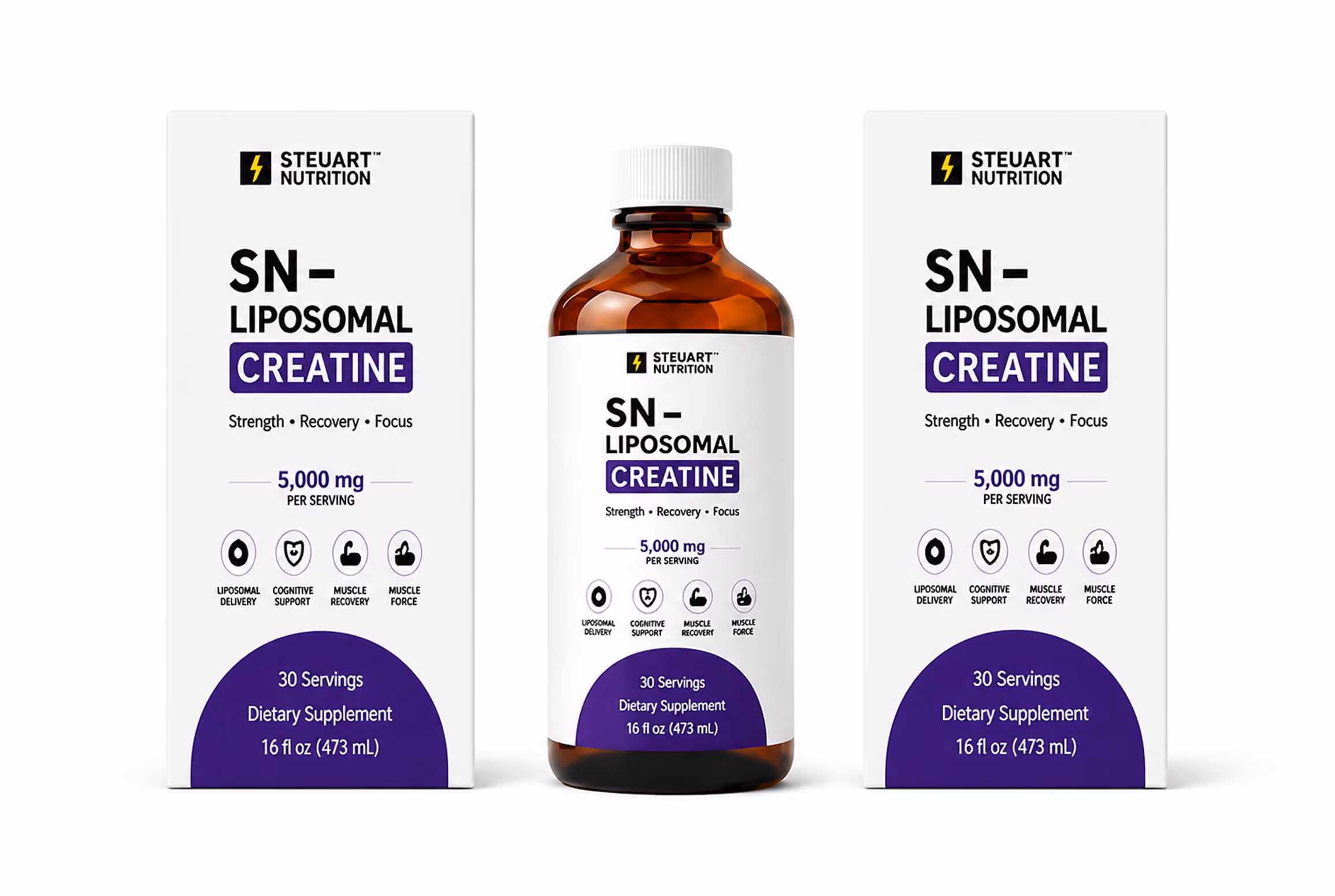 Steuart Nutrition SN-Liposomal Creatine bottle and boxes.